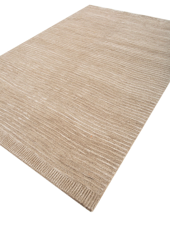wild wanderlust beige and brown wool and viscose hand tufted Rug - FloorShot