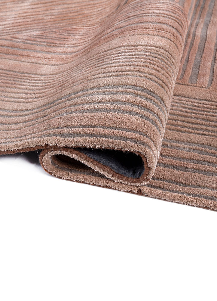white noise red and orange wool and viscose hand tufted Rug - FloorShot
