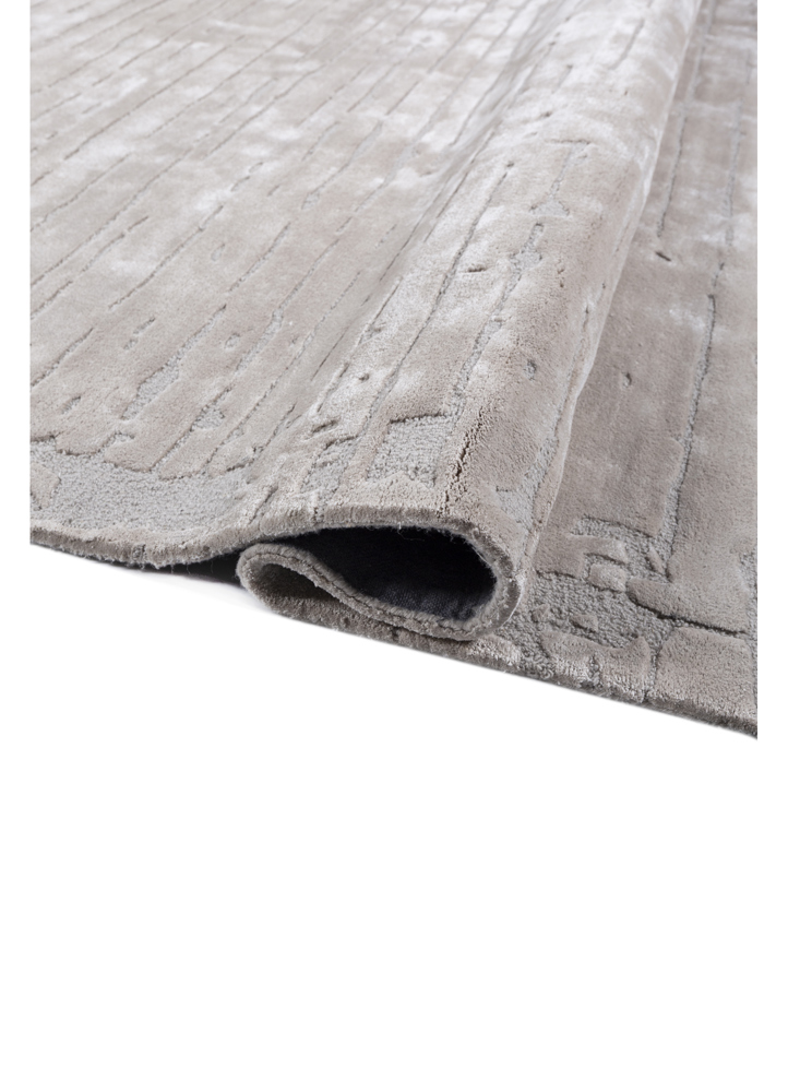 white noise ivory wool and viscose hand tufted Rug - FloorShot