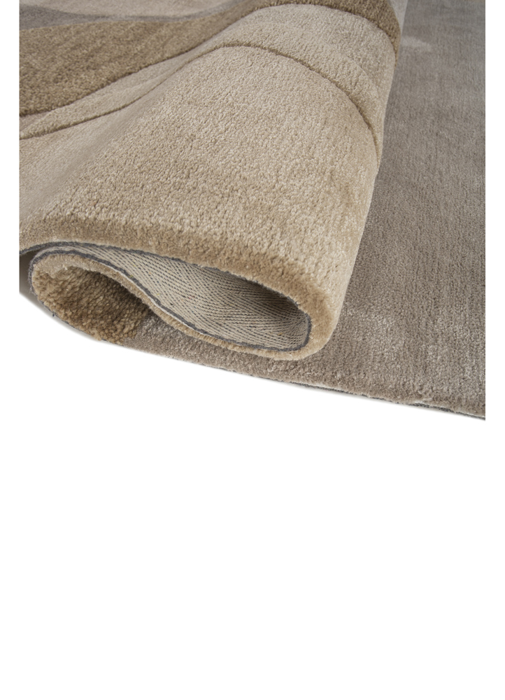 joy beige and brown wool and viscose hand tufted Rug - FloorShot