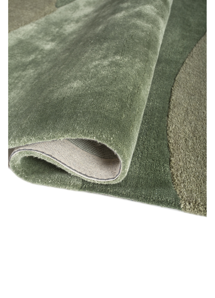 cera green wool and viscose hand tufted Rug - FloorShot