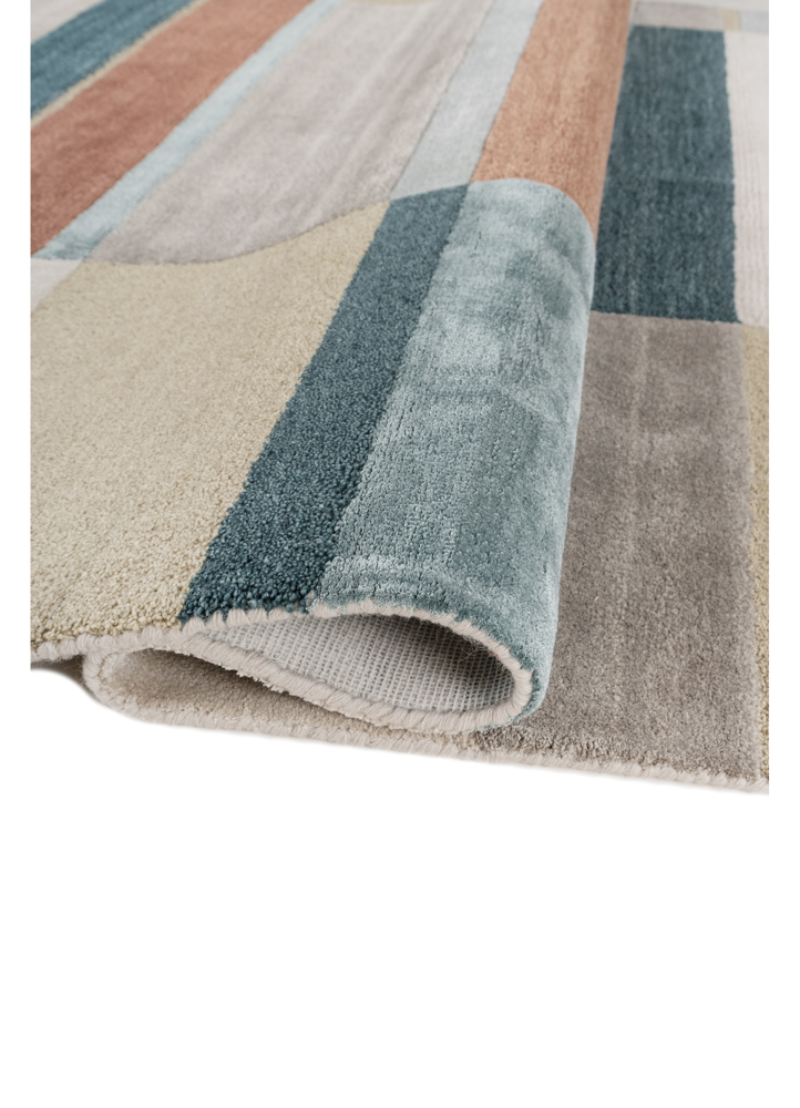 caliedo beige and brown wool and viscose hand tufted Rug - FloorShot