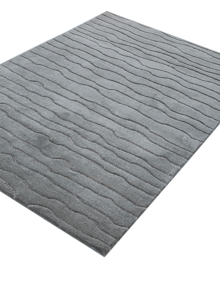 cera blue wool and viscose hand tufted Rug - FloorShot