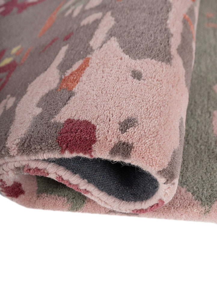 genesis pink and purple wool hand tufted Rug - FloorShot