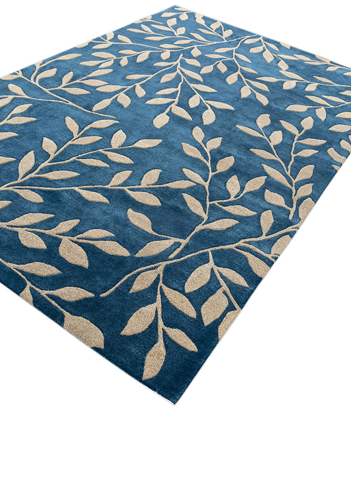 aurelia blue wool and viscose hand tufted Rug - FloorShot