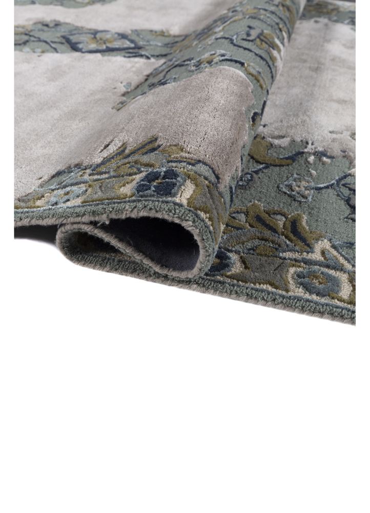 mythos grey and black wool and viscose hand tufted Rug - FloorShot