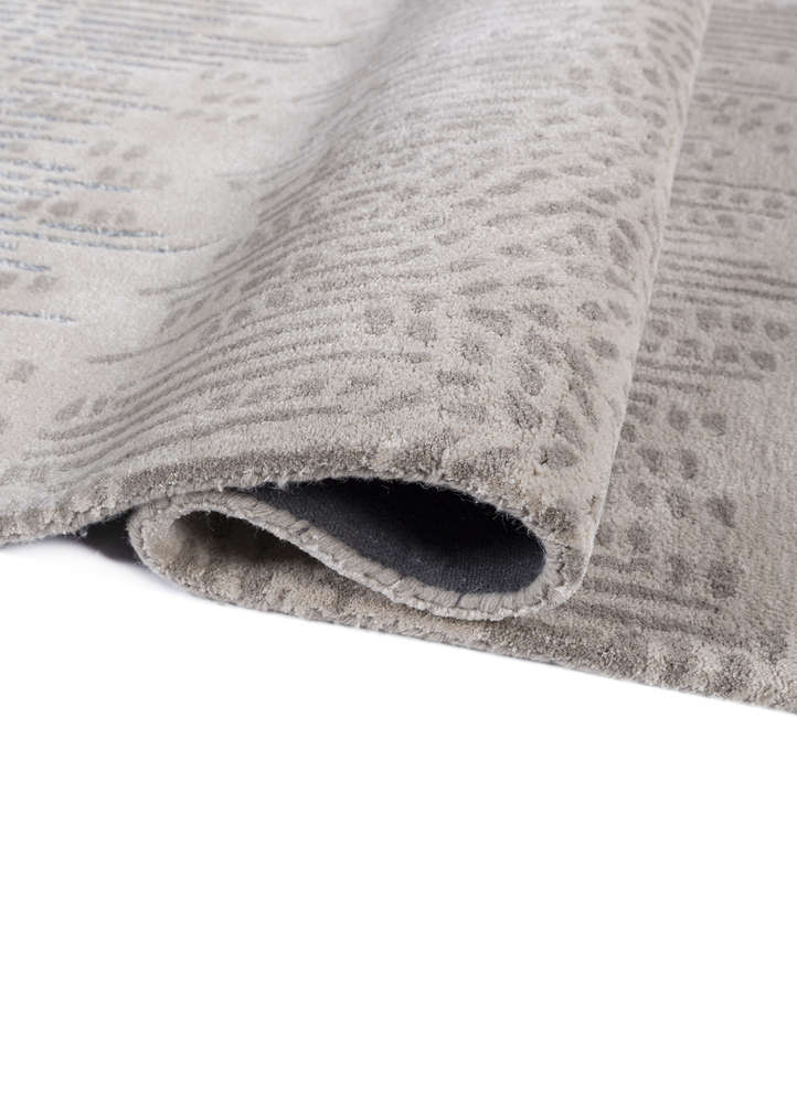 white noise ivory wool and viscose hand tufted Rug - FloorShot