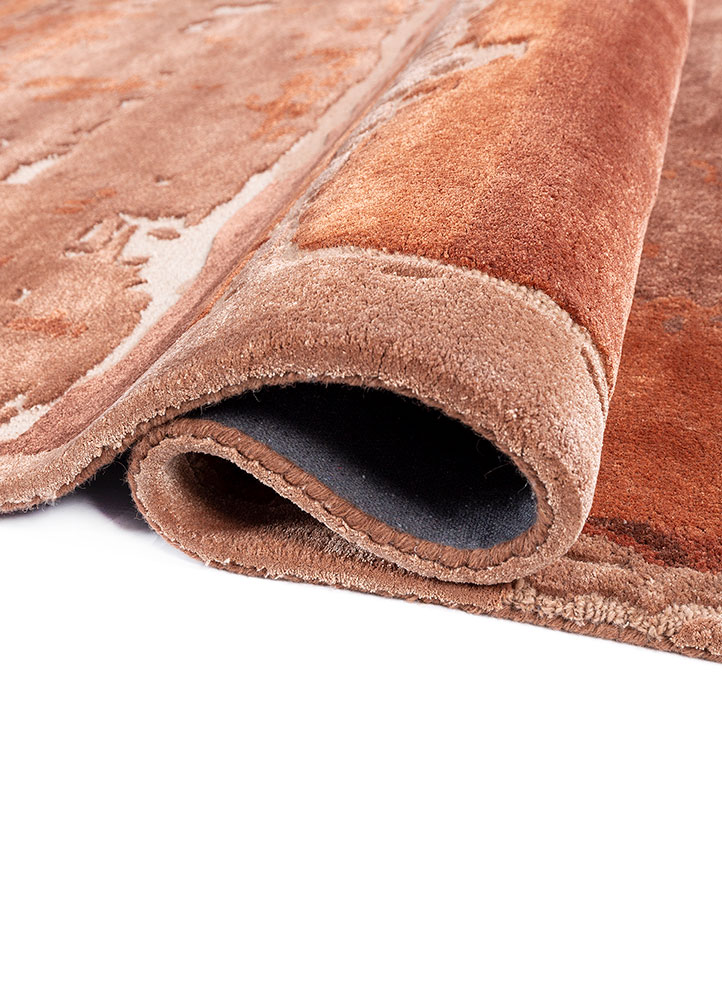 white noise red and orange wool and viscose hand tufted Rug - FloorShot