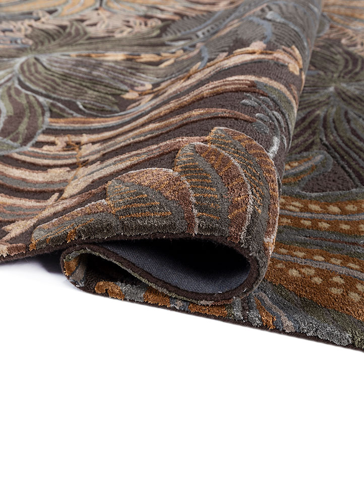 hacienda beige and brown wool and viscose hand tufted Rug - FloorShot