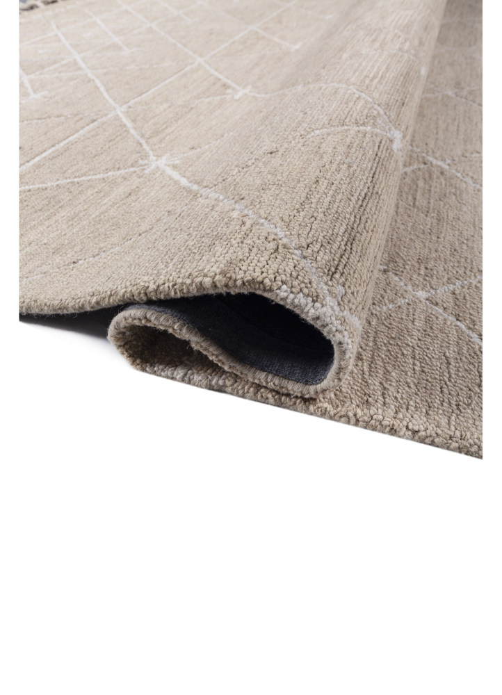 contour beige and brown wool hand tufted Rug - FloorShot