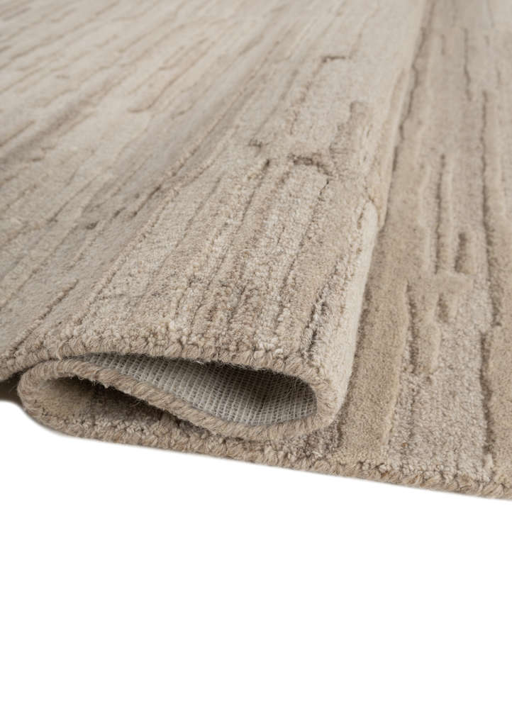 aprezo beige and brown wool hand tufted Rug - FloorShot