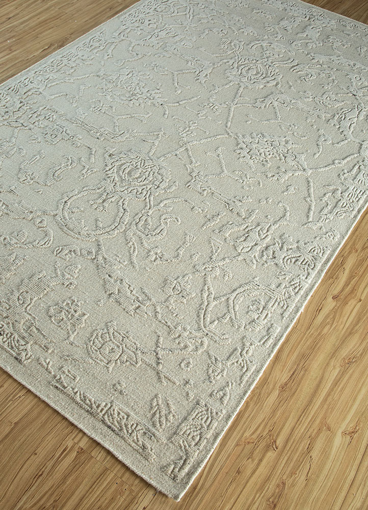 manifest ivory wool hand knotted Rug - FloorShot