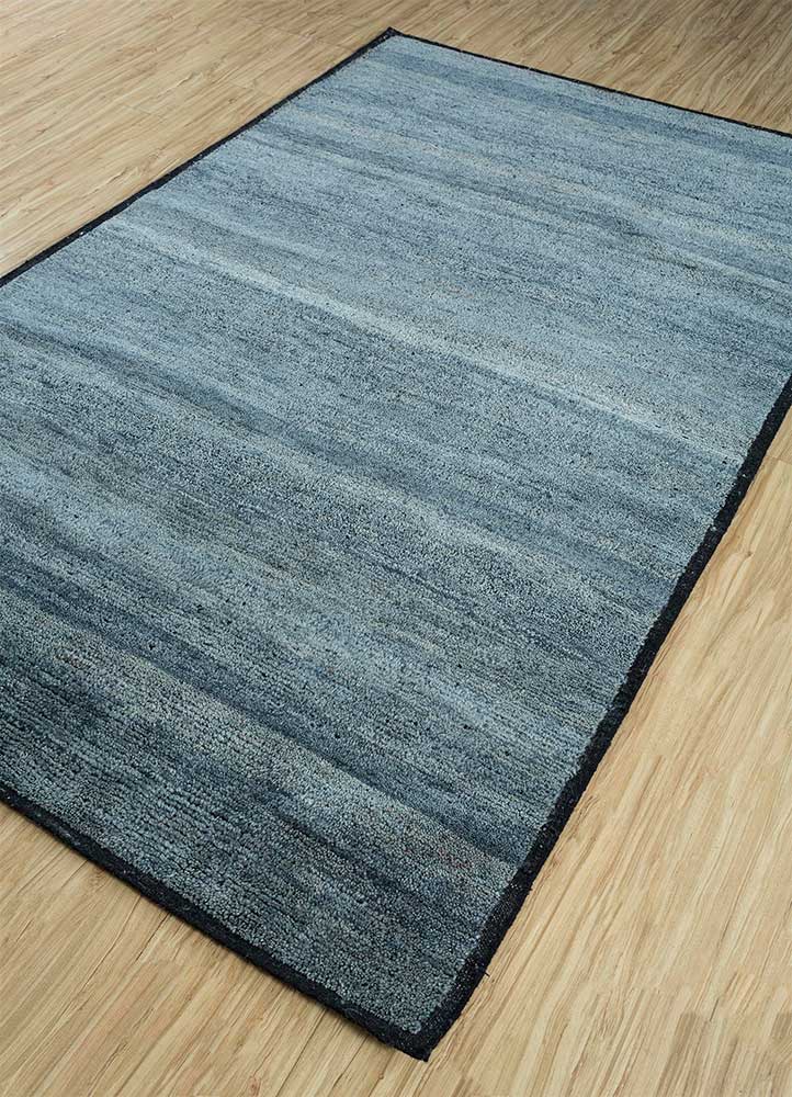 kairos blue afghan wool hand knotted Rug - FloorShot