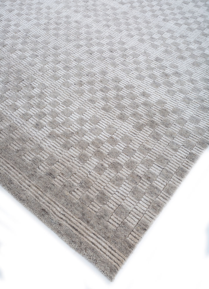 basis beige and brown wool hand loom Rug - FloorShot