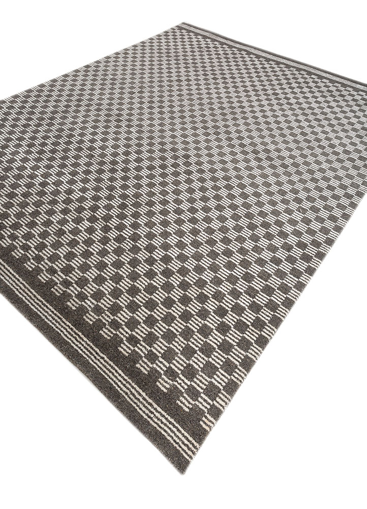 basis grey and black wool hand loom Rug - FloorShot