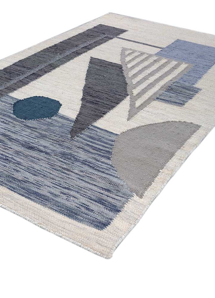 checkers grey and black wool flat weaves Rug - FloorShot