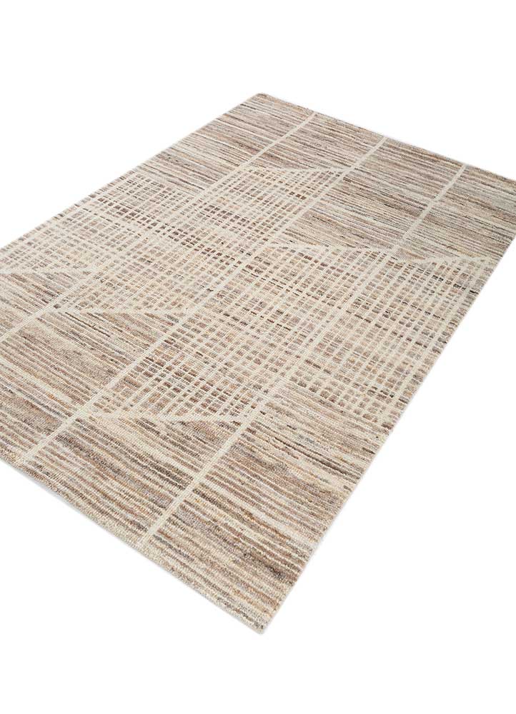 manifest beige and brown wool hand knotted Rug - FloorShot