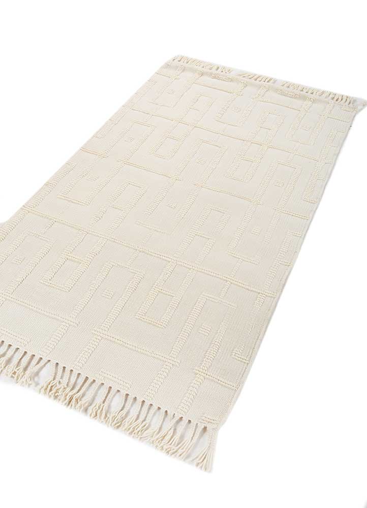 zuri ivory wool hand knotted Rug - FloorShot