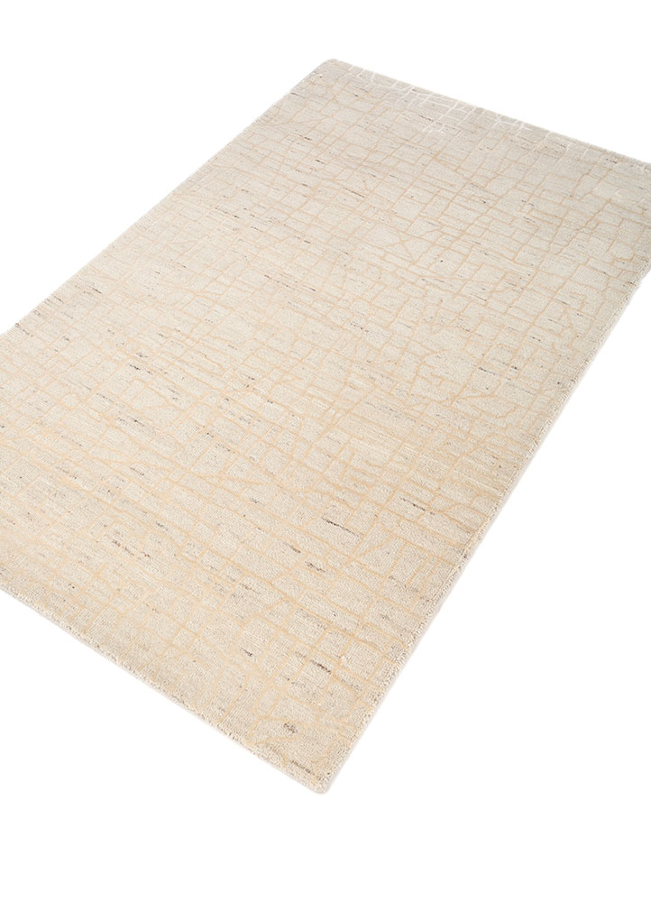manifest ivory wool and silk hand knotted Rug - FloorShot