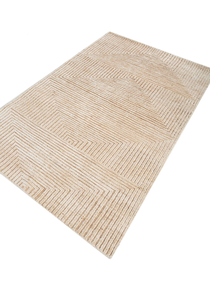 aprezo ivory bamboo silk hand knotted Rug - FloorShot