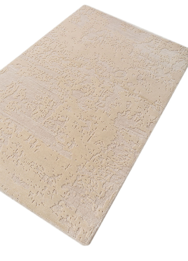 entropy ivory wool hand knotted Rug - FloorShot