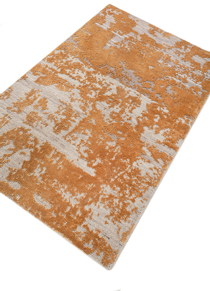 aprezo grey and black wool hand knotted Rug - FloorShot