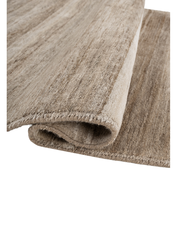 kairos beige and brown nettle hand knotted Rug - FloorShot
