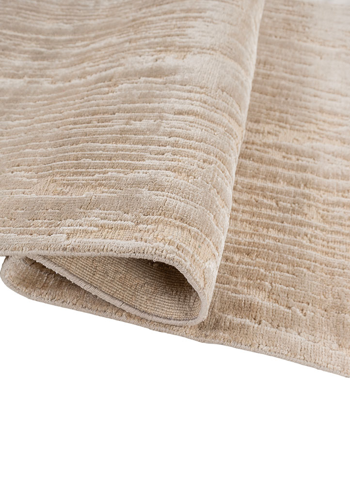 entropy beige and brown silk hand knotted Rug - FloorShot
