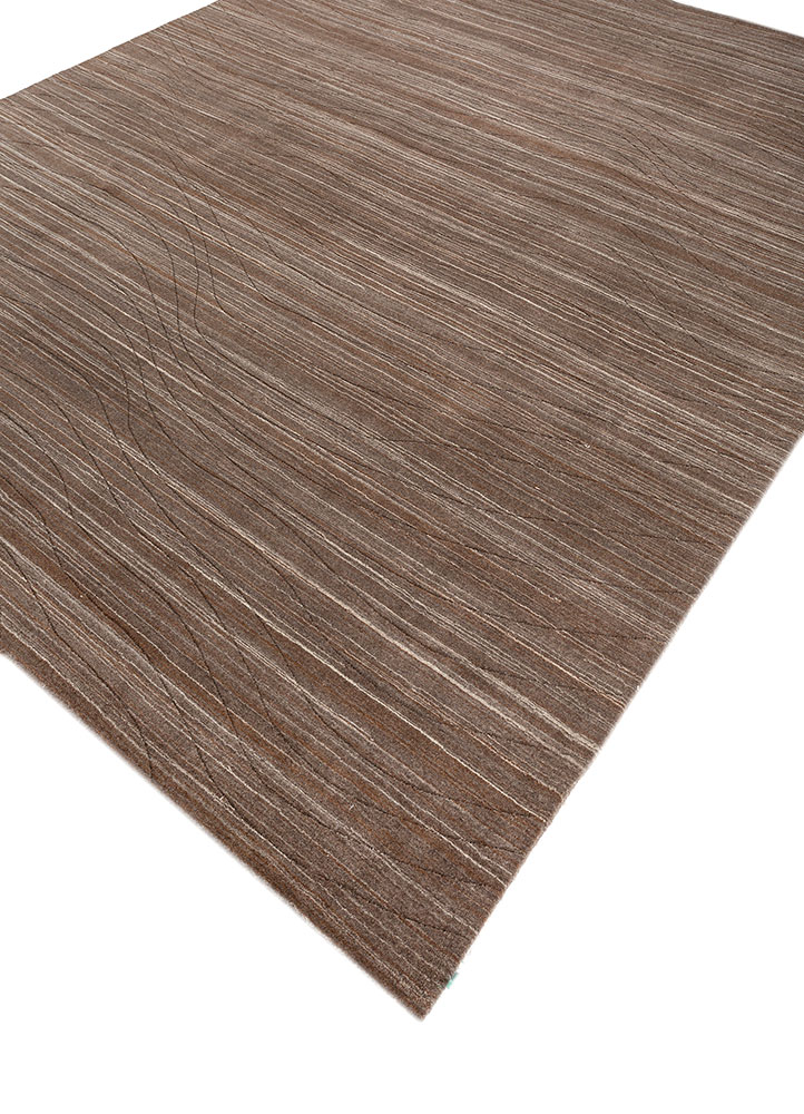 forme beige and brown  hand loom Rug - FloorShot