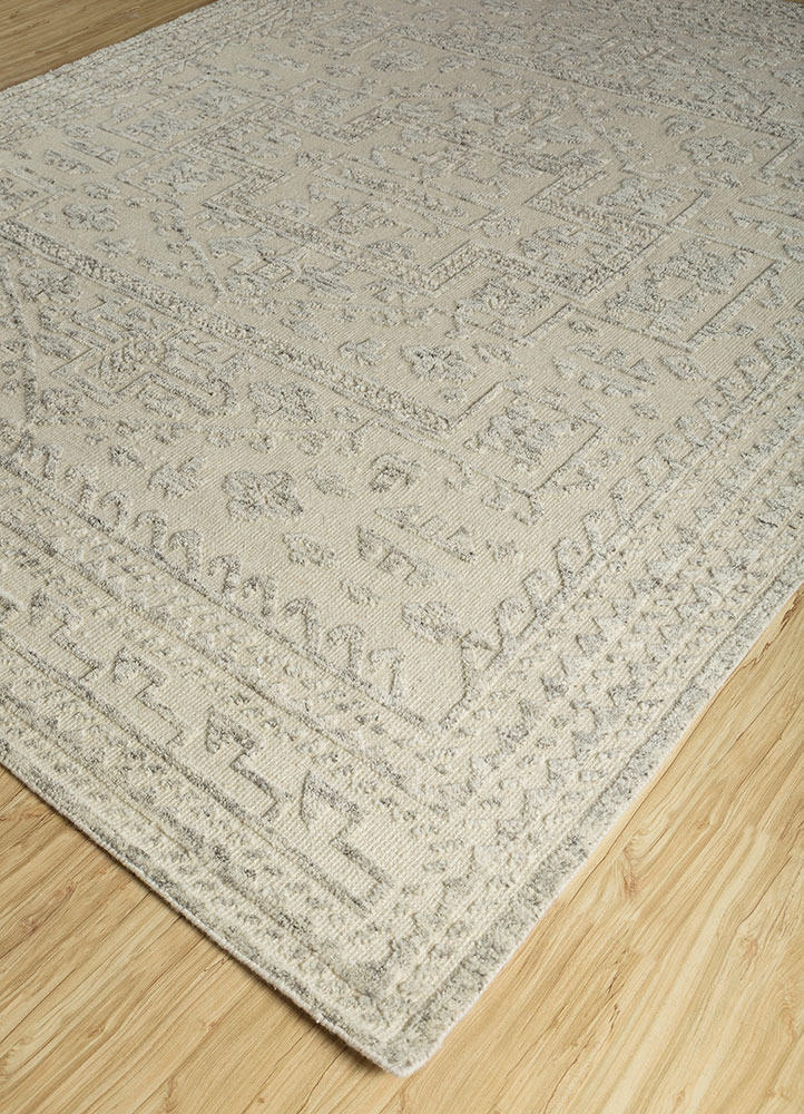 manifest beige and brown wool hand knotted Rug - FloorShot