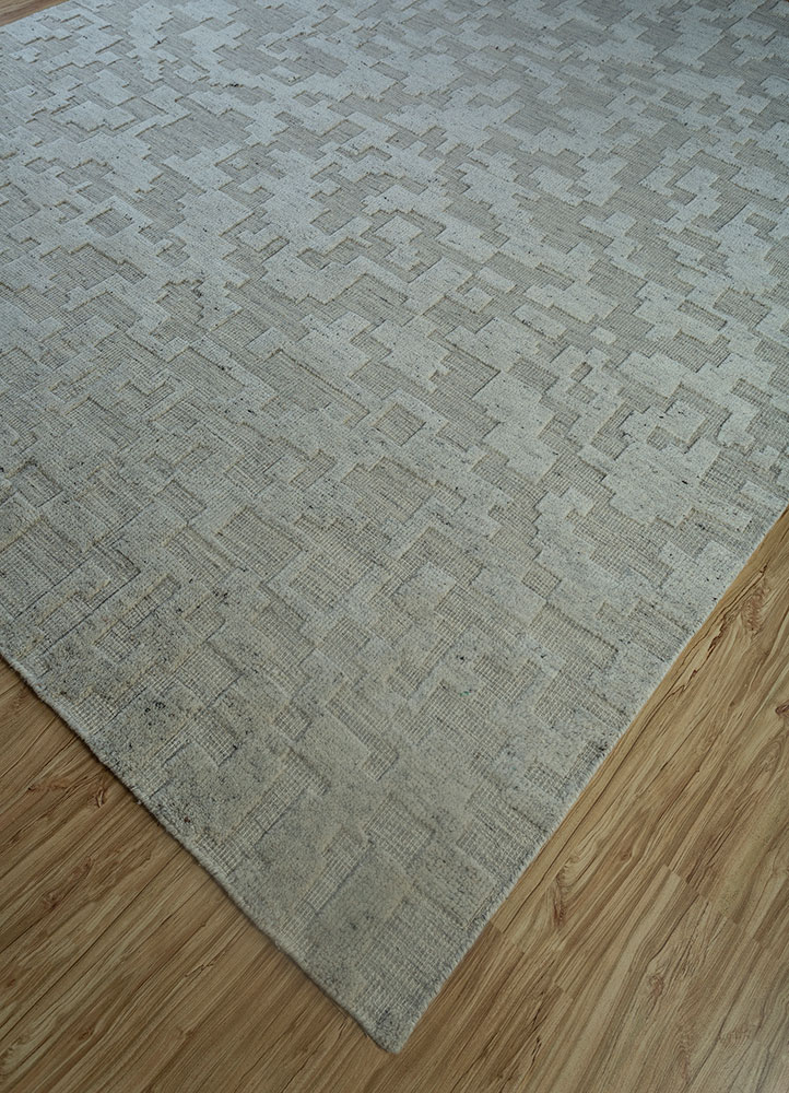 zuri ivory wool hand knotted Rug - FloorShot
