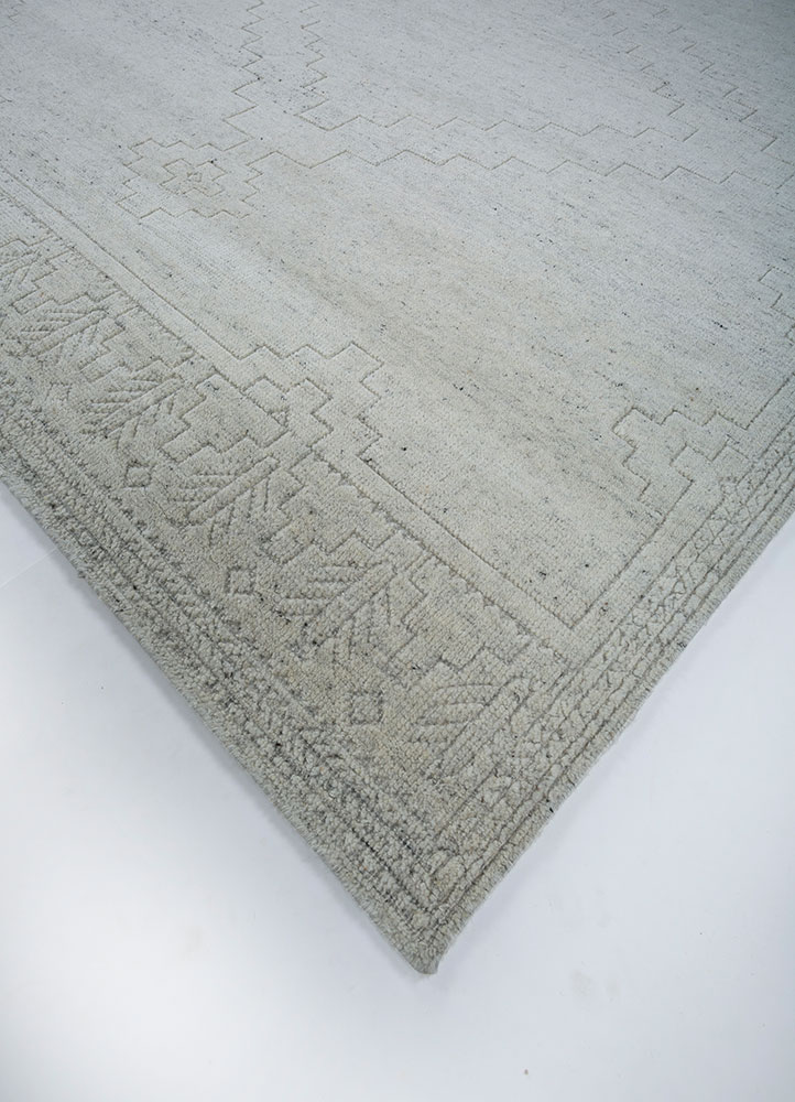thyme ivory wool hand knotted Rug - FloorShot