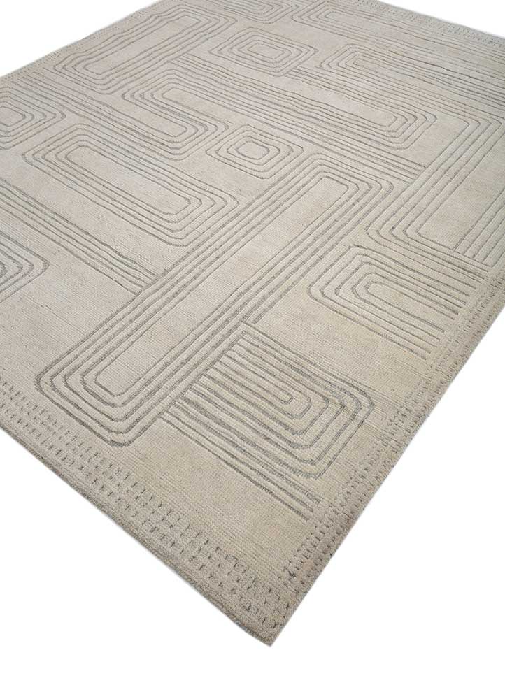 zuri ivory wool hand knotted Rug - FloorShot