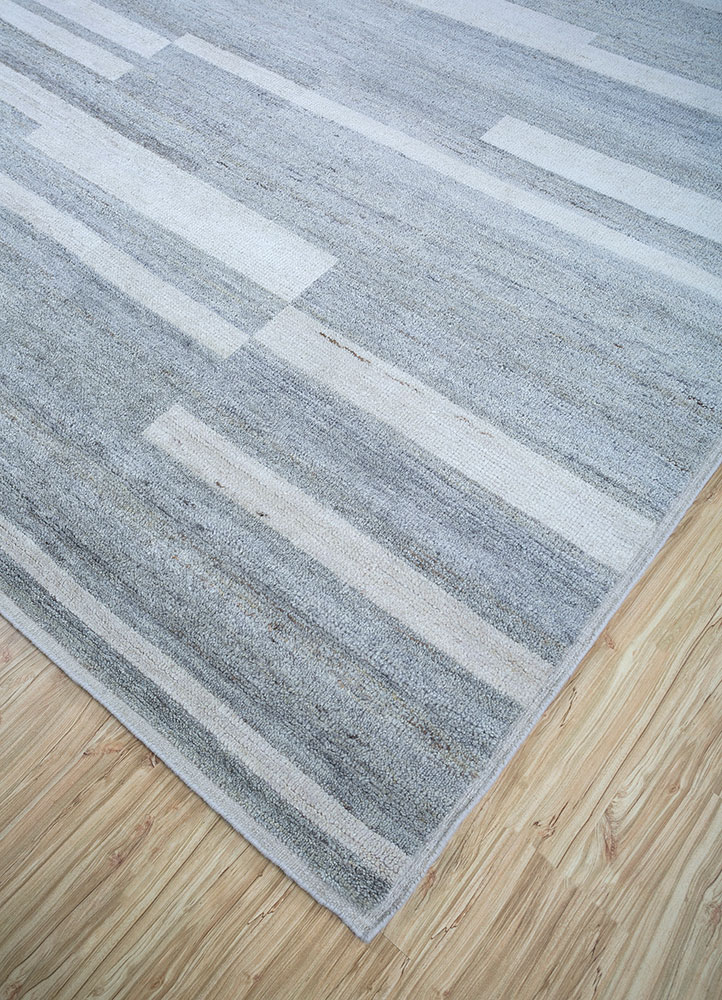 manifest grey and black afghan wool hand knotted Rug - FloorShot