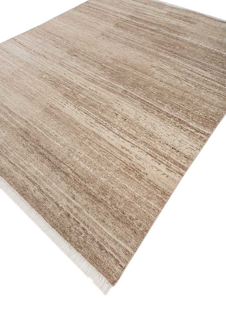 manifest beige and brown afghan wool hand knotted Rug - FloorShot