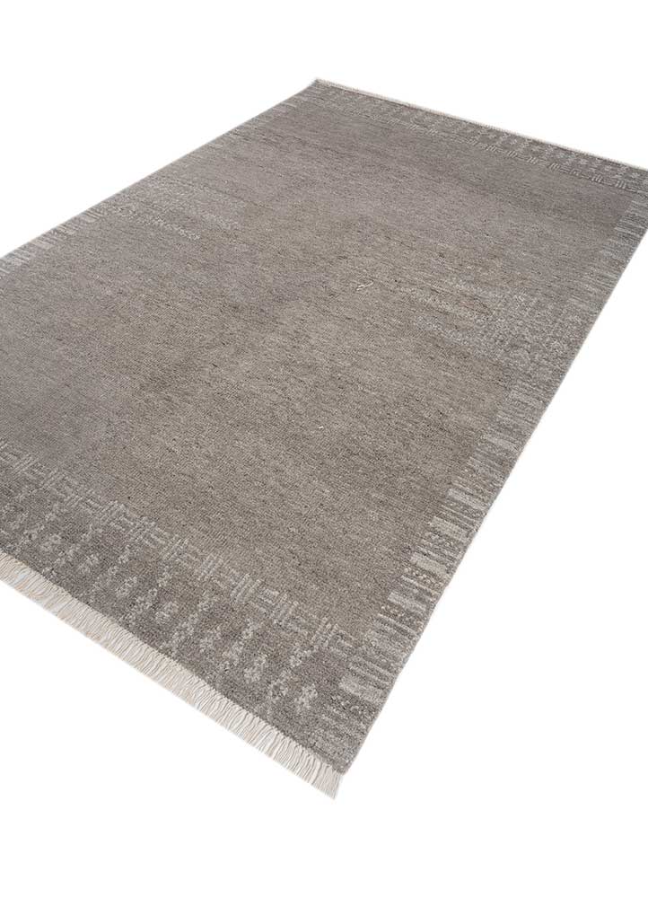thyme grey and black afghan wool hand knotted Rug - FloorShot