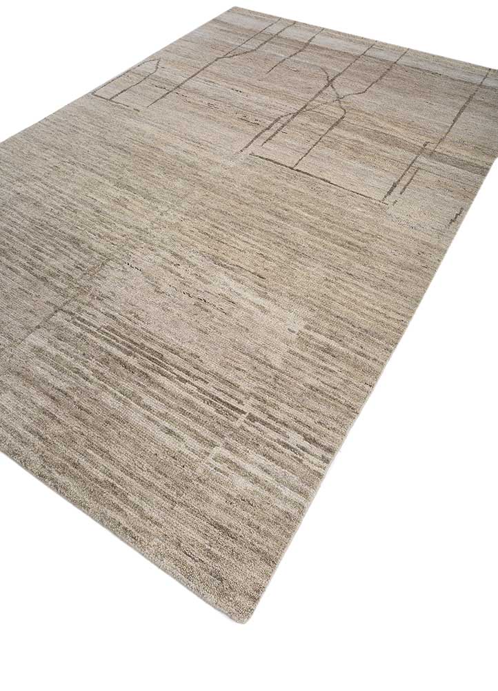 manifest ivory afghan wool hand knotted Rug - FloorShot