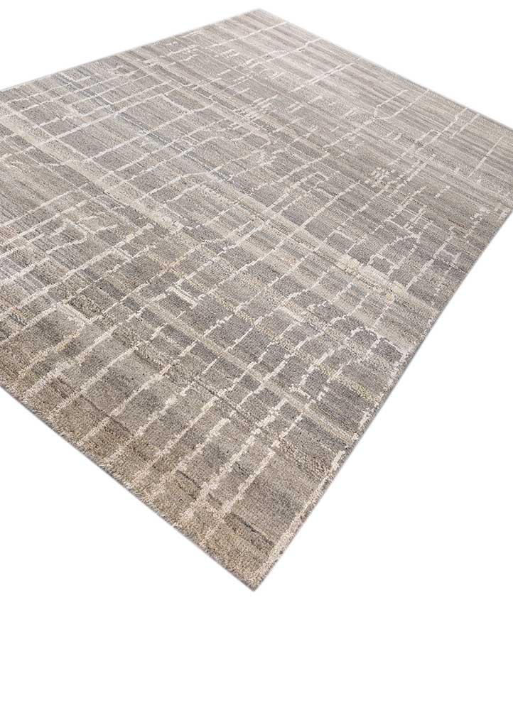 manifest beige and brown afghan wool hand knotted Rug - FloorShot