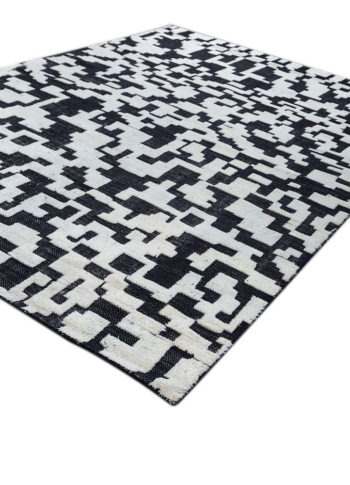 manifest grey and black wool hand knotted Rug - FloorShot