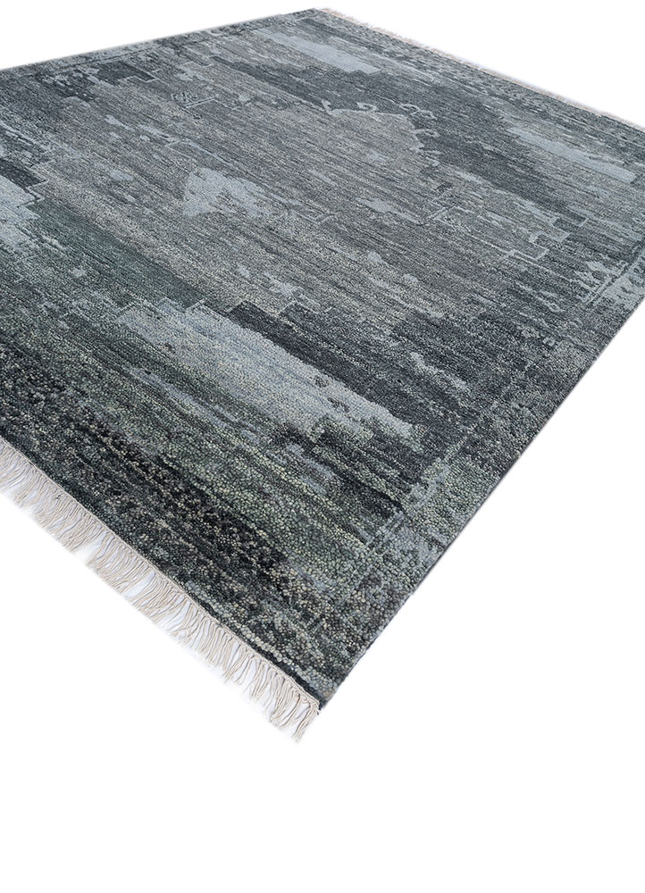 viscaya blue wool hand knotted Rug - FloorShot