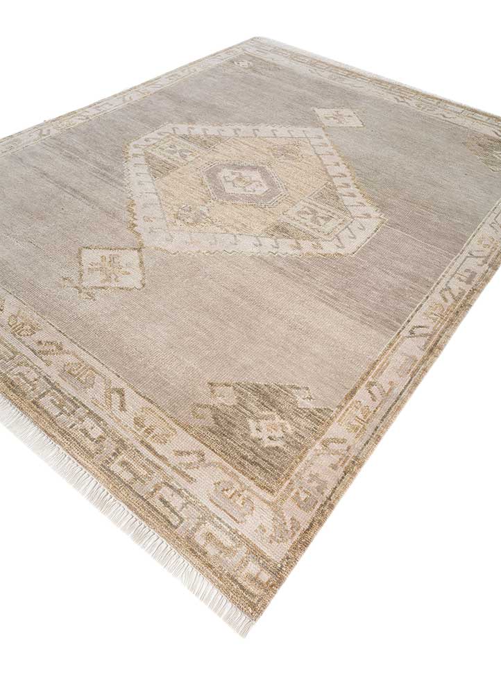 thyme ivory wool hand knotted Rug - FloorShot