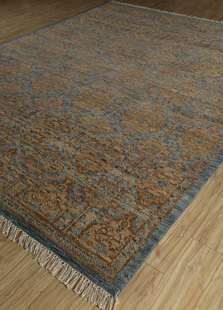 viscaya blue wool hand knotted Rug - FloorShot