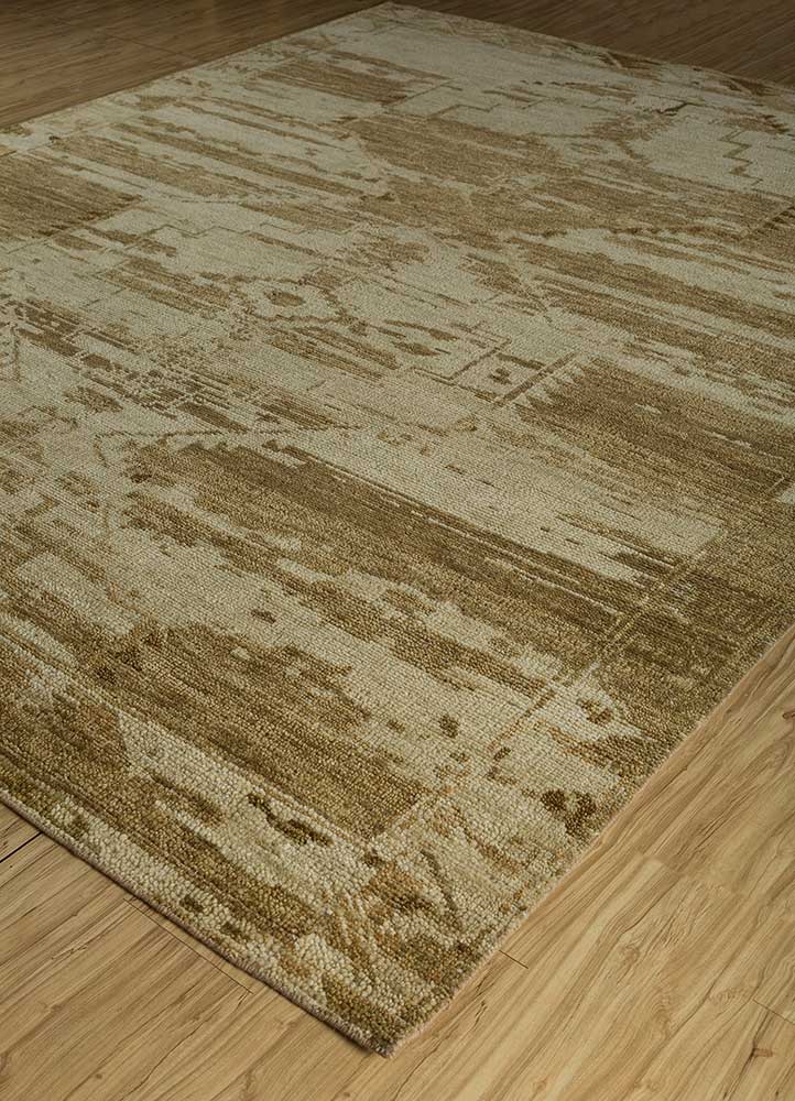 manifest gold wool hand knotted Rug - FloorShot