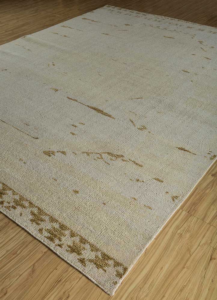 viscaya beige and brown wool hand knotted Rug - FloorShot