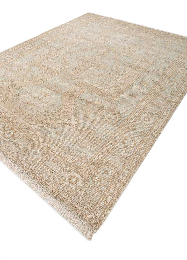 thyme ivory wool hand knotted Rug - FloorShot