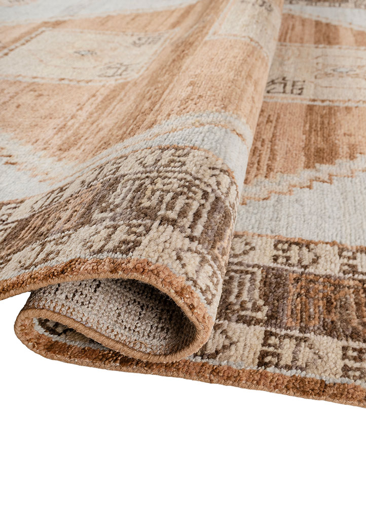 thyme red and orange wool hand knotted Rug - FloorShot