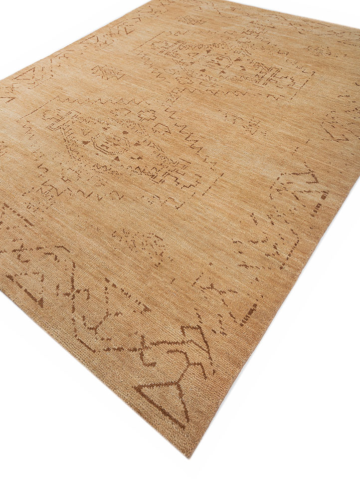 thyme gold wool hand knotted Rug - FloorShot
