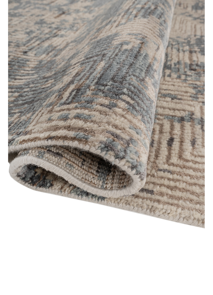 uvenuti beige and brown wool and bamboo silk hand knotted Rug - FloorShot