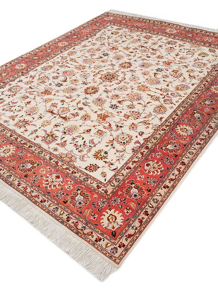 aalam red and orange acrylic hand knotted Rug - FloorShot