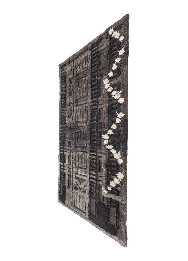 blythe blue wool and bamboo silk hand knotted WALL ART & TAPESTRY - FloorShot